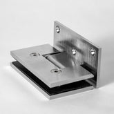 FORGE SHOWER HINGE HEAVY DUTY GLASS TO WALL L-SHAPE 90 Degrees - Satin Chrome